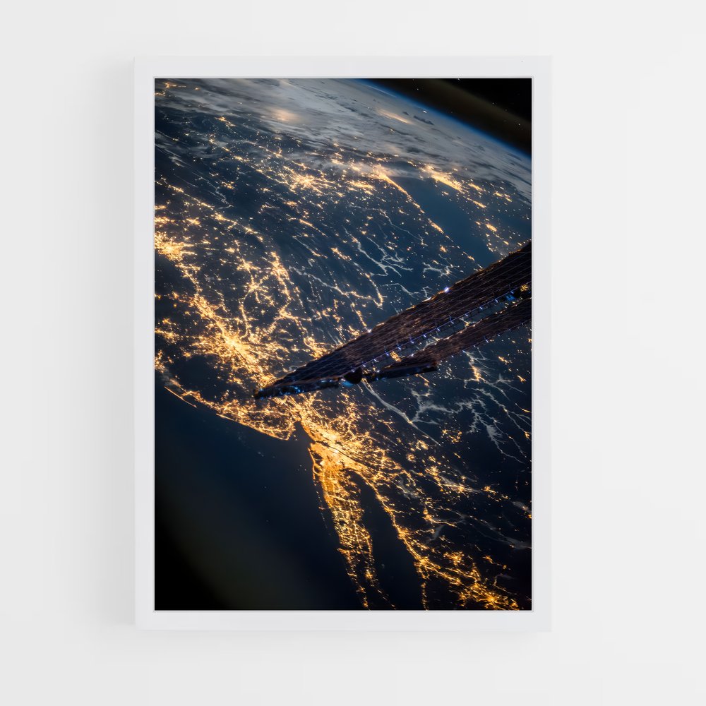Poster Terre Éclairée – affiche Système solaire (vue 3)